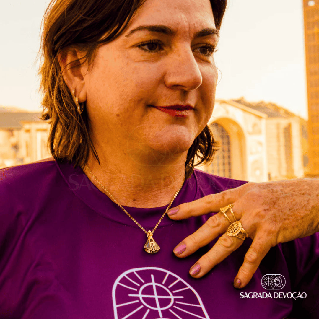 2 Colares Nss Senhora Aparecida em Ouro e 2 Colares Nss Senhora Aparecida em Prata