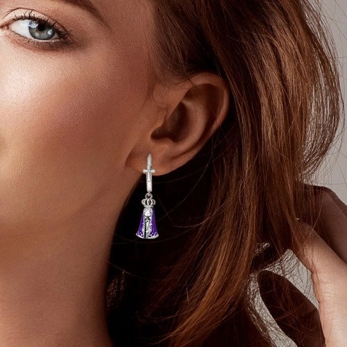 Brinco Nossa Senhora Aparecida Roxo