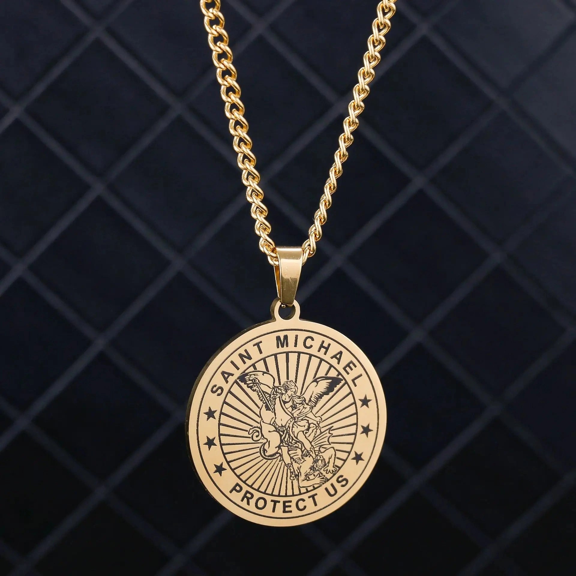 Colar São Miguel Arcanjo Ouro e Prata