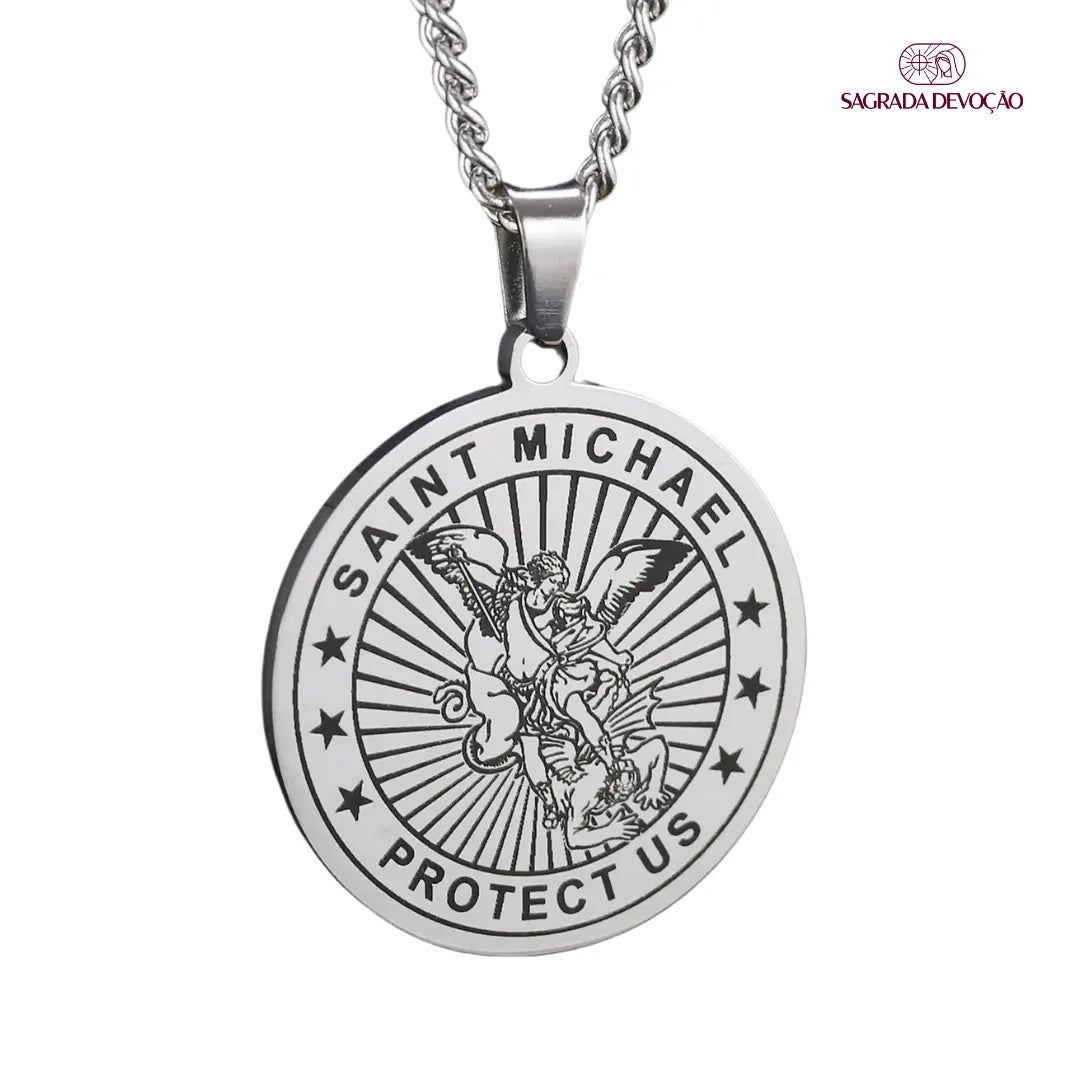 Colar São Miguel Arcanjo Ouro e Prata