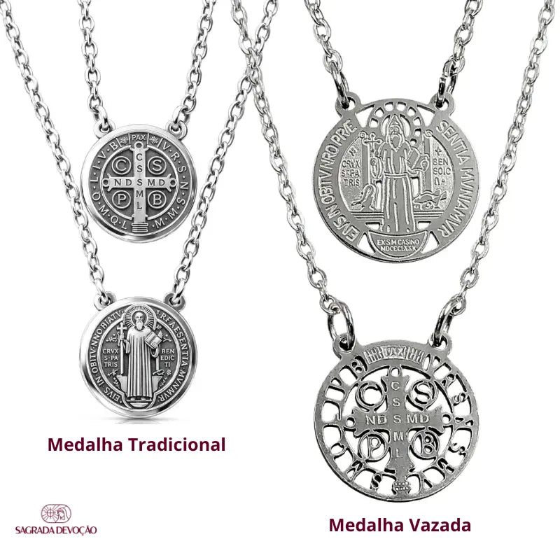 Escapulário São Bento Masculino Prata 925