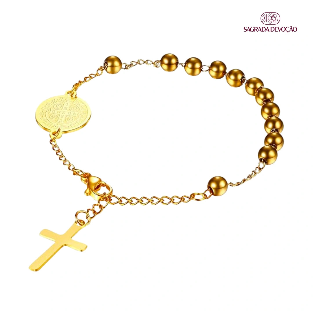 Pulseira Terço São Bento em Ouro 14k