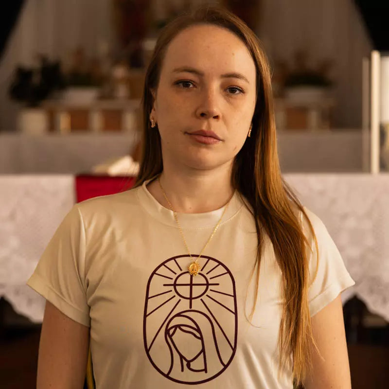 [COMPRE 1 LEVE 2] Colar Retrato Nossa Senhora Aparecida - Zircônia Premium Ouro 14K