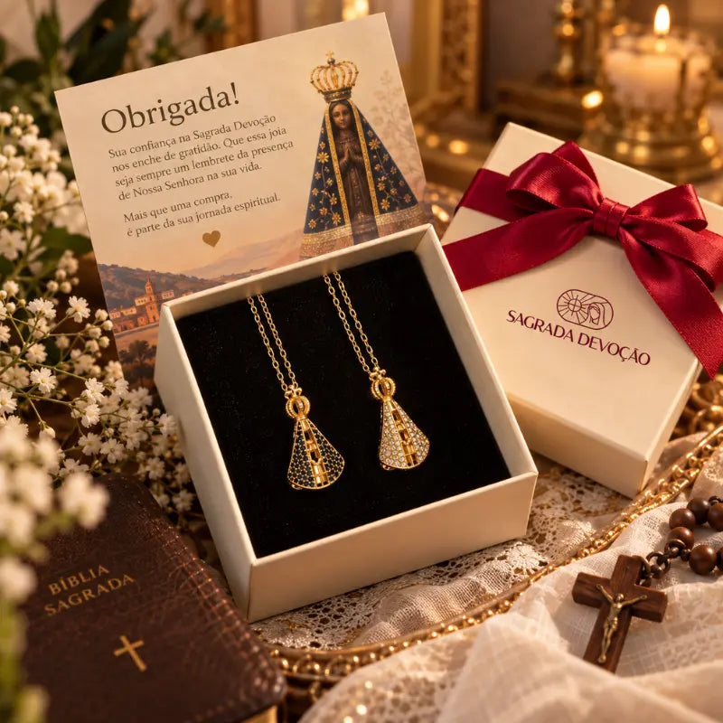 [OFERTA MARIANA] Colar Nossa Senhora Aparecida Dupla Face - Compre 1 Leve 2