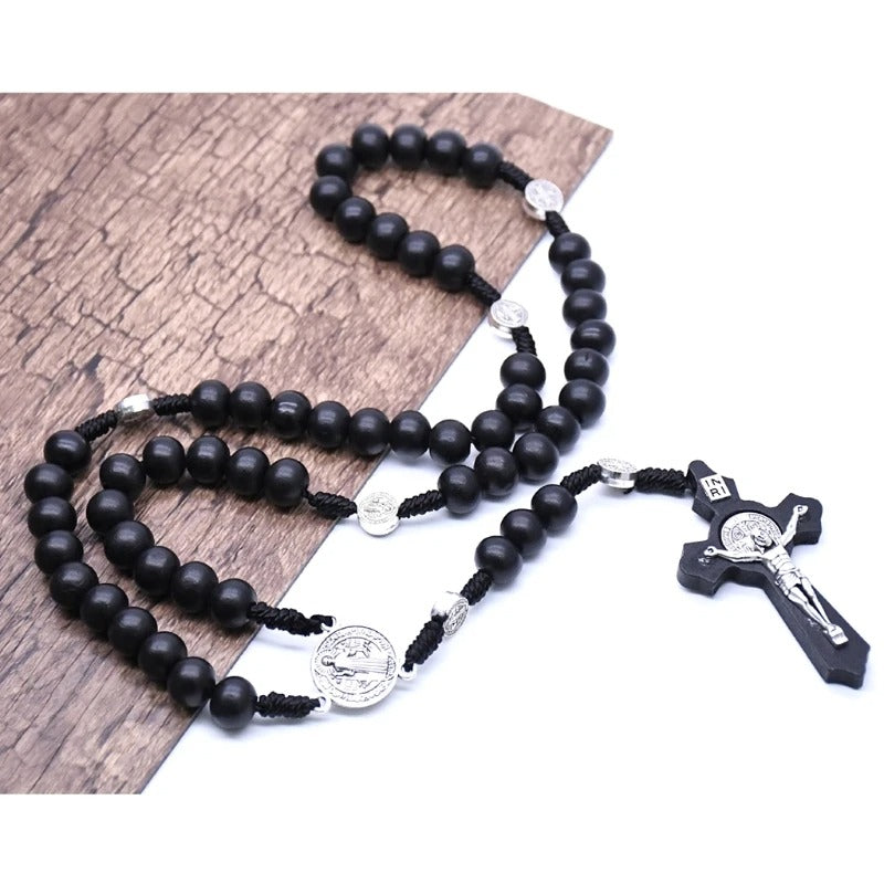 Rosário Preto Cruz de Jesus - Reze com Sobriedade e Estilo | Entrega Grátis