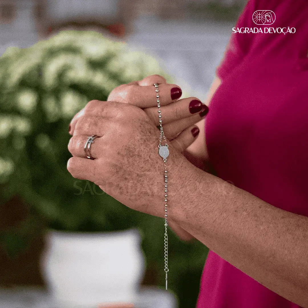 Pulseira de Rosário Cruz Sagrada | Elegância Divina - Frete Grátis