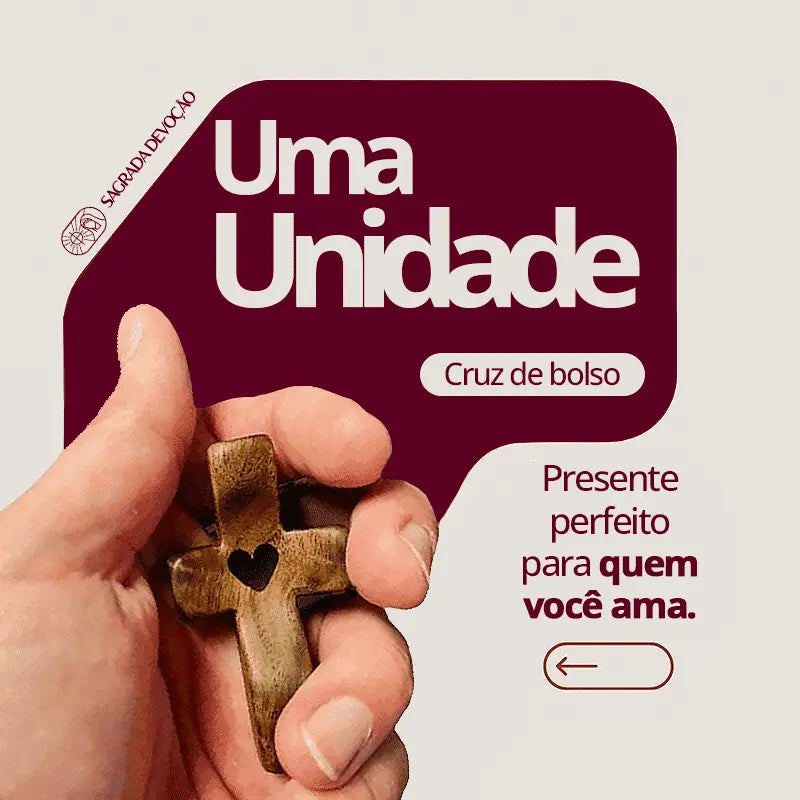 Cruz de Madeira para Oração e Paz Interior – Cruz de Bolso Religiosa para Momentos de Ansiedade