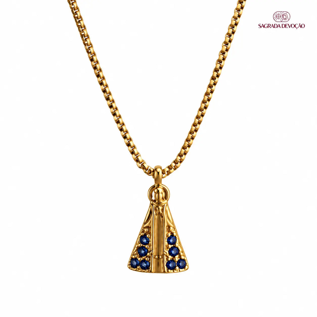 Colar Mini Nossa Senhora Aparecida com Zircônias