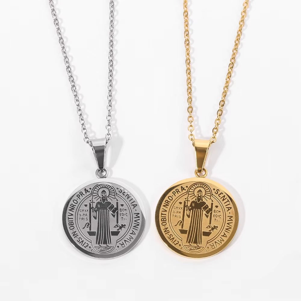Colar Medalha de São Bento Masculino e Feminino – Colar de Proteção Espiritual